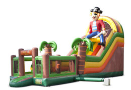 Ordene un tobogán inflable multifuncional en el tema pirata con una piscina de chapoteo, un objeto 3D impresionante, colores frescos y los obstáculos 3D para niños. Compre toboganes inflables ahora en línea en JB Hinchables España