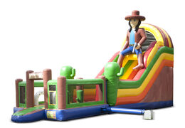 El tobogán inflable en el tema de la playa con una piscina de chapoteo, un impresionante objeto en 3D, colores frescos y los obstáculos en 3D para los niños. Compre toboganes inflables ahora en línea en JB Hinchables España