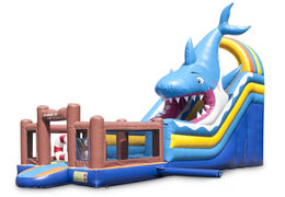 El tobogán inflable con temática de tiburones con una piscina de chapoteo, un impresionante objeto 3D, colores frescos y los obstáculos 3D ordenados para los niños. Compre toboganes inflables ahora en línea en JB Hinchables España
