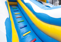 Tobogán inflable con temática de pez payaso con piscina de chapoteo, impresionante objeto 3D, colores frescos y el obstáculo 3D para niños. Ordene toboganes inflables ahora en línea en JB Hinchables España