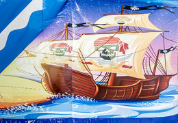 Comprar castillo hinchable multijugador inflable en tema pirata con tobogán para niños. Ordene castillos hinchables en línea en JB Hinchables España