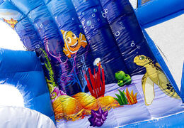 Ordene una pista americana inflable mini seaworld de 9 m con objetos 3D para niños. Compre pistas americanas inflables en línea ahora en JB Hinchables España