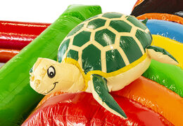 Compre un castillo hinchable de temática tropical con un tobogán para niños. Ordene castillos hinchables en línea en JB Hinchables España