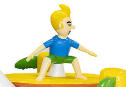 Compre una pista americana de 13,5 metros de largo en el tema de surf con objetos 3D apropiados para niños. Ordene pistas americanas inflables ahora en línea en JB Hinchables España