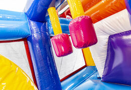 Ordene castillo inflable en tema flamenco con tobogán para niños. Compre castillos inflables en línea en JB Hinchables España