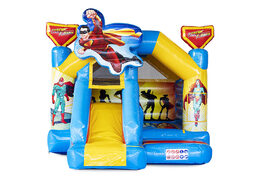 Castillo hinchable con tobogán inflable con temática de superhéroe a la venta en JB Inflatables. Ordene castillos hinchables con tobogán en JB Hinchables España