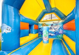 Compra un mediano multifun castillo inflable de interior en tema de mundo marino para niños. Compra inflables en línea en JB Hinchables España
