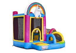 Pequeño castillo hinchable multiplay con temática de unicornio para niños. Ordene castillos hinchables en línea en JB Hinchables España