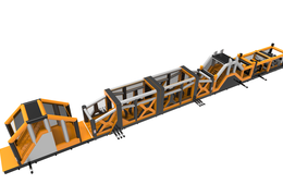 Mega pista americana de no menos de 48,5 metros de largo para niños. Compre pistas americanas inflables en línea ahora en JB Hinchables España
