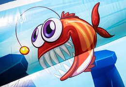 Compre un gran parque inflable de burbujas abiertas con temática de seaworld para niños. Ordene  castillos hinchables en JB Hinchables España