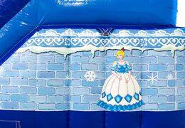 Castillo hinchable de princesa Funcity multifuncional en azul con un tobogán, el objeto 3D en la superficie de salto y un divertido diseño pirata para niños. Compre castillos hinchables en línea en JB Hinchables España