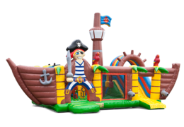 Compra gran castillo inflable de interior multijugador con tobogán en el tema Pirata XXL para niños. Ordene castillos inflables en línea en JB Hinchables España