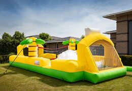 Groot opblaasbaar open bubble boarding springkasteel met schuim te koop in thema sport basketbal voetbal voor kids