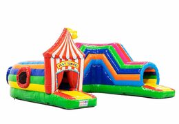 Castillo hinchable de circo de túnel de rastreo con obstáculos, una rampa de escalada y una rampa deslizante para niños. Compre castillos hinchables en línea en JB Hinchables España