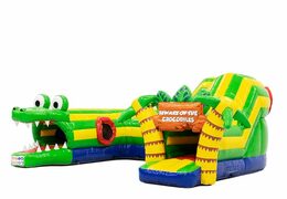 Compre el túnel de arrastre del castillo inflable divertido del juego interior inflable en el cocodrilo del tema para los niños. Ordene castillos inflables en línea en JB Hinchables España