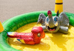 Compre el castillo hinchable playzone en el tema de la jungla con bolas de plástico y solicite objetos 3D para niños. Ordene castillos hinchables en línea en JB Hinchables España