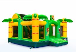 Buy Inflatable Boss Slidebox Jungle Theme bounce house with a slide for children. Order inflatable bounce houses online at JB Inflatables America 