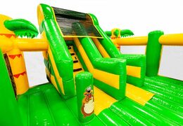 Comprar castillo hinchable Jungle con slidebox cubierto con tobogán para niños. Ordene castillo hinchables en línea en JB Hinchables España