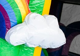 Ordene el castillo hinchable grande de interior con unicornio multiplay con tobogán en el tema de Lego para niños. Compre castillos hinchables en línea en JB Hinchables España