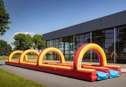 Consigue tu tobogán tubular doble hinchable de 20m para niños. Ordene toboganes hinchables ahora en línea en JB Hinchables España