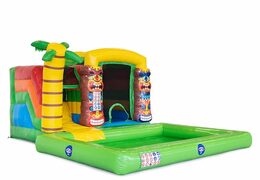 Compre un pequeño castillo hinchable con piscina con el tema de splash bounce Hawaii tropical para niños. Ordene castillos hinchable en JB Hinchables España