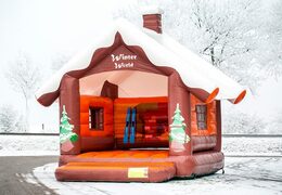 Castillo hinchable Skihut winterworld con chimenea 3D en la parte superior para niños. Ordene castillos hinchables en línea en JB Hinchables España