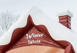 Casillio hinchable Skihut winterworld con chimenea 3D en la parte superior para niños. Castillos hinchables a la venta en línea en JB Hinchables España