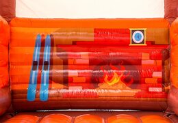 Castillo inflable estándar Skihut winterworld con chimenea 3D en la parte superior para niños. Ordene castillo inflable en línea en JB Hinchables España