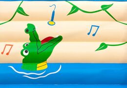 Compre castillos hinchables de cocodrilo estándar con un objeto 3D en la parte superior para niños. Ordene castillos hinchables en línea en JB Hinchables España