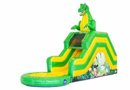 Compre un castillo hinchable con tobogán de agua para su jardín con un tema de dinosaurios para niños. Ordene hinchables en línea en JB Hinchables España
