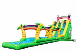 Pedido Castillo hinchable Drop & Slide Jungle con tobogán doble para niños. Compre castillos hinchables en línea en JB Hinchables España