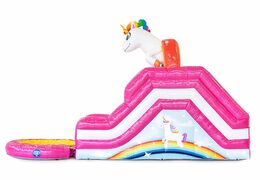 Ordene el castillo hinchable con tobogán de agua con tema de unicornio con o sin baño en JB Hinchables España. Compre castillos hinchables en línea en JB Hinchables España