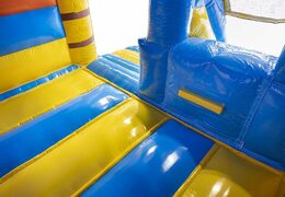 Ordene el gorila inflable con temática caribeña con tobogán con tabla de surf para niños