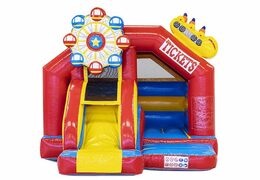Comprar Tobogán combo castillo hinchable en tema montaña rusa rojo para niños