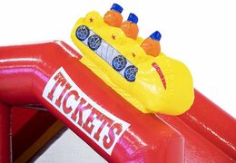 Ordene combo de tobogán castillo hinchable en tema de montaña rusa rojo para niños