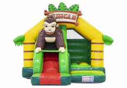 Comprar el saltador inflable Slide Combo con tobogán en tema de la jungla con gorila en él
