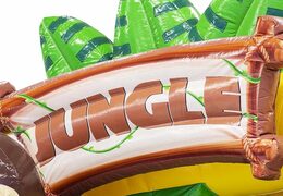 Gorila inflable con temática de la jungla con tobogán con un gran mono gorila para niños