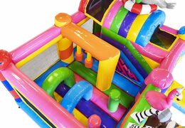 Ordene Cojín de Aire Inflable con Tobogán con Animales de Fiesta para Niños