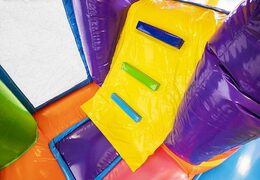 Gorila hinchable de temática hippie con tobogán de muchos colores a la venta para niños