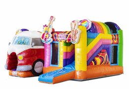 Cojín de aire inflable con tema hippy con tobogán con furgoneta Volkswagen a la venta para niños