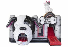 Comprar castillo hinchable hinchable con tobogán de temática animal con perro grande para niños