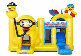 colchón de aire inflable con tobogán en amarillo con patos a la venta para niños