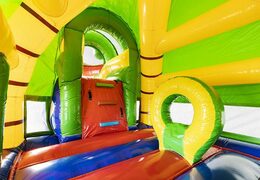 Pide cojín de aire hinchable grande con tobogán en tema de cocodrilo para niños