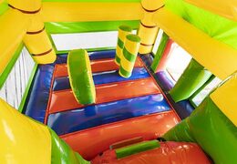 Comprar cojín de aire hinchable grande con tobogán en tema cocodrilo para niños