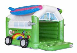 Venta de castillo hinchable verde con estilo hippy para niños