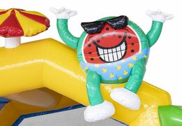 Ordene el tema de la fiesta de verano del castillo hinchable inflable con objetos festivos para niños