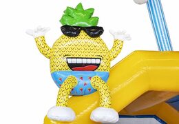 Castillo hinchable hinchable con muchos colores en tema de fiesta de verano a la venta para niños