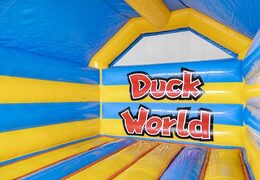 Pedir castillo hinchable azul amarillo con tema de pato para niños