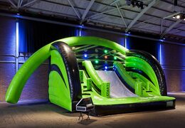 Carrera de obstáculos de castillo hinchable inflable con deporte interactivo para competir para niños a la venta