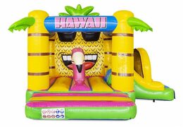 compre castillo hinchable compacto con tobogán en tema hawaii con muchos colores